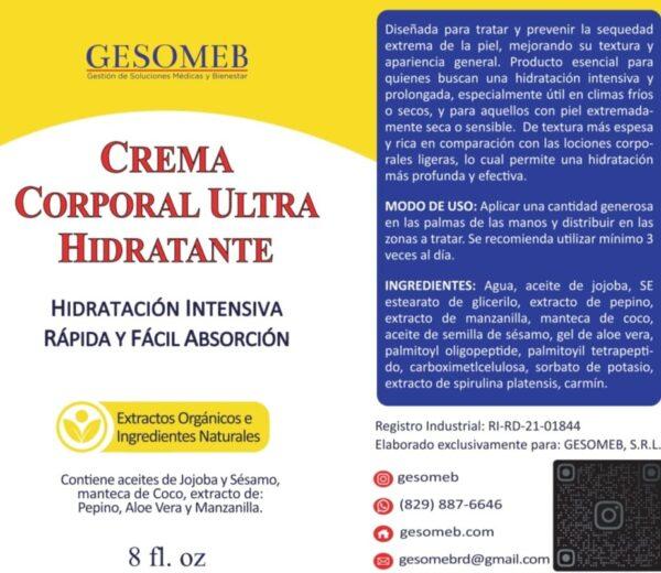 Crema corporal ultra hidratante