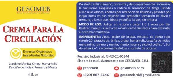 Crema para la circulación